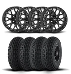 Itp Hurricane 12" Matte Black Wheels And Holeshot Atr Tires 25X10-12. Fixed Price $1329.17.
