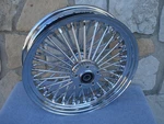 16" Fat Spoke Dual Disc Front Wheel For Harley Flt Flhrs Touring 2000-07. Fixed Price $499.99.