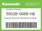 Kawasaki Genuine Cowling,cnt,lh,ebony 55028-0066-H8. Fixed Price $396.45.