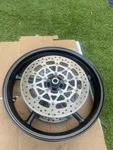 2008 07-12 Triumph Street Triple 675 Front Wheel Rim Straight True Rotors. Fixed Price $220.00.